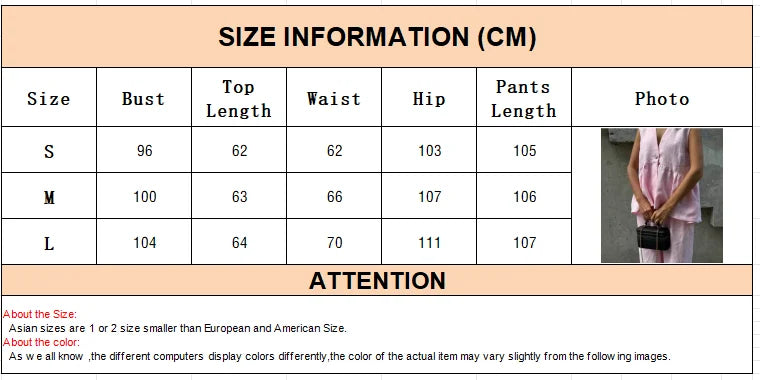 2026 Summer Cotton Two Piece Set Women Sleeveless Loose V Neck Waistcoat Elastic Wide Leg Pants Tracksuits Office Lady Outfits