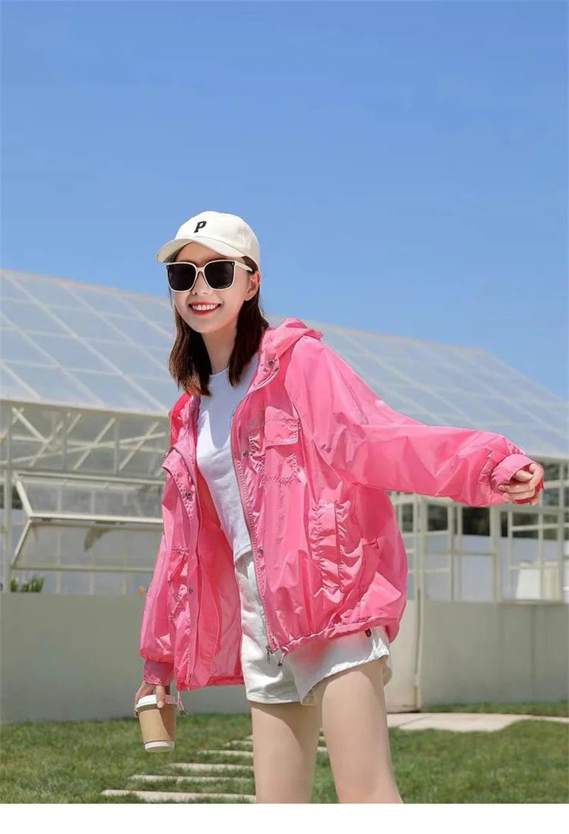Casual Loose Fit Breathable Hooded Jacket for Women