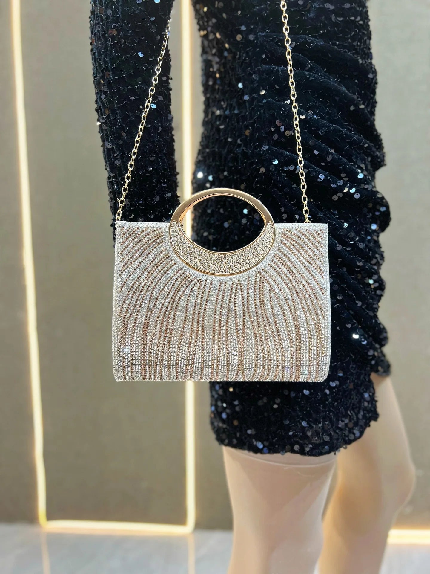 New Dinner Women's Bag Fashionable Diamond-encrusted Mini Women's Shoulder Bag Luxury Brand Shiny Banquet Party Bag for Women