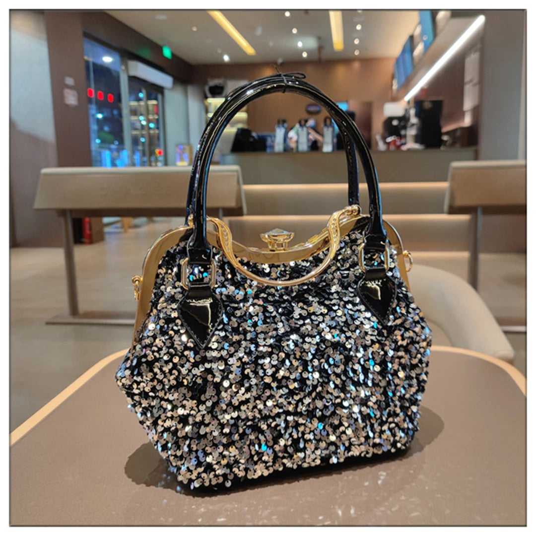 Crystal Sequin One Shoulder Crossbody Handbag for Women