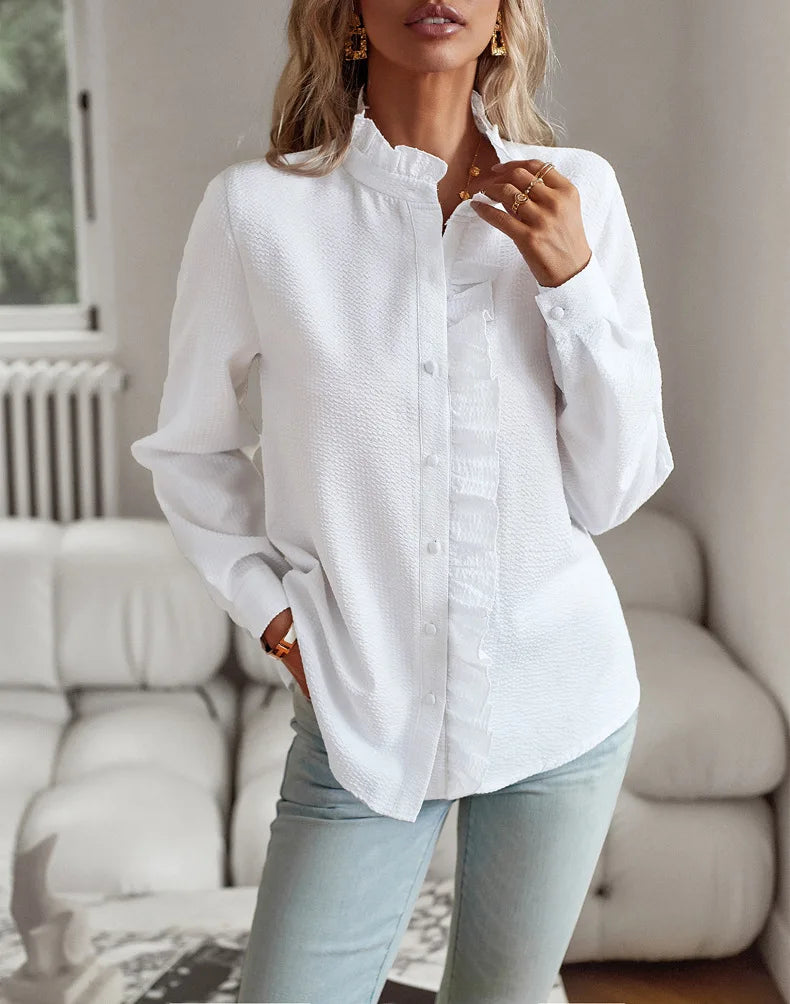 Striped Long-Sleeved Shirt for Women, A Stylish Commuter Top For Spring/Summer 2025