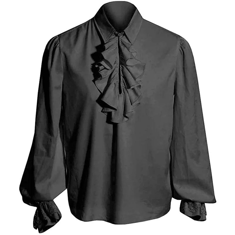 Lantern Sleeve Ruffle Shirt