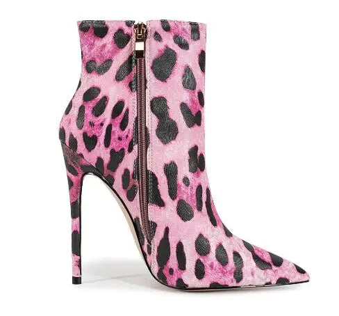Suede Pointed Toe Stiletto Heel Ankle Boots For Women