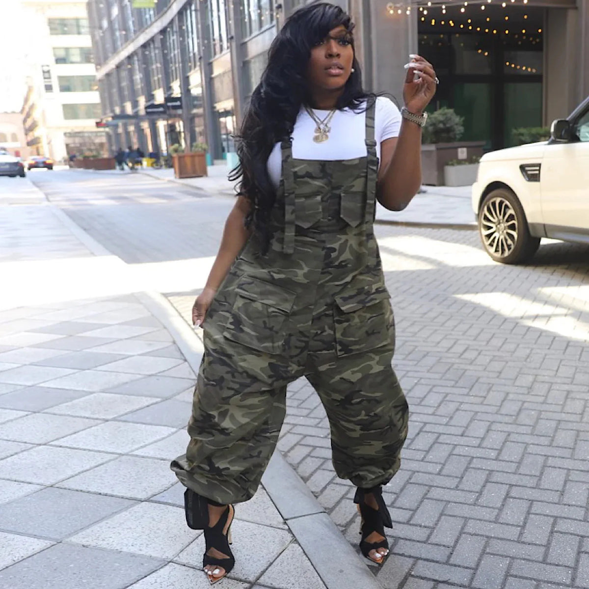 Camouflage Cargo Pocket Jumpsuit
