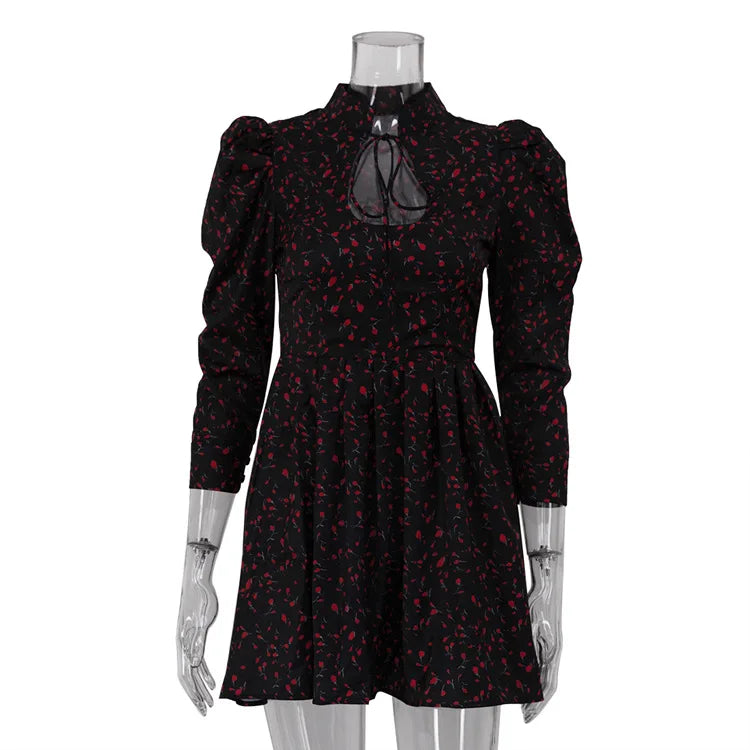 Lace Up Patchwork Bodycon Dress