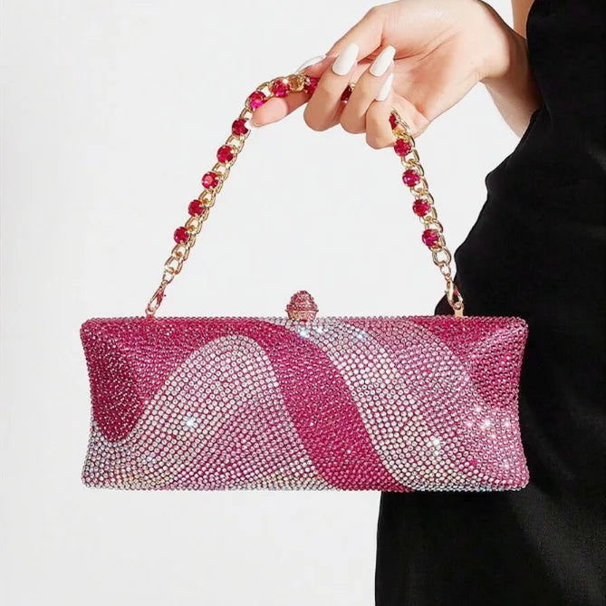 Rhinestone Beaded Crossbody Clutch