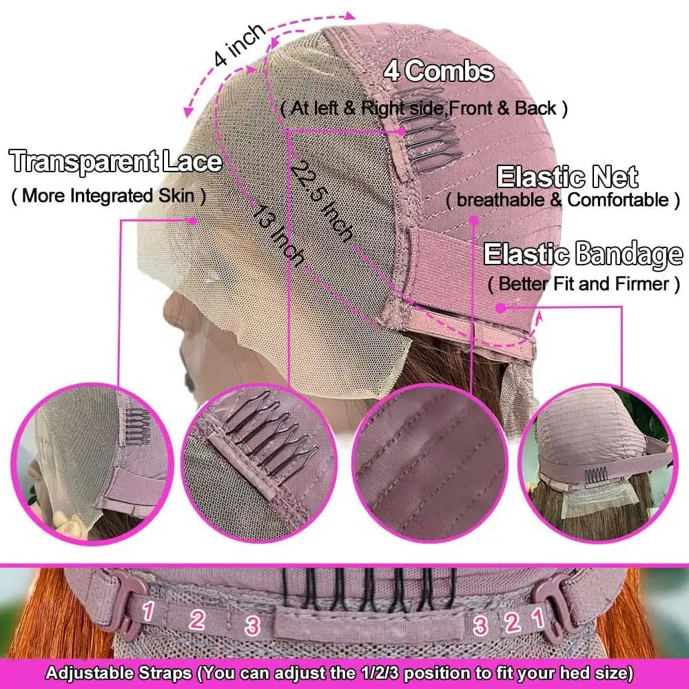 HD Transparent Remy Hair Body Wave Lace Front Wig for Women