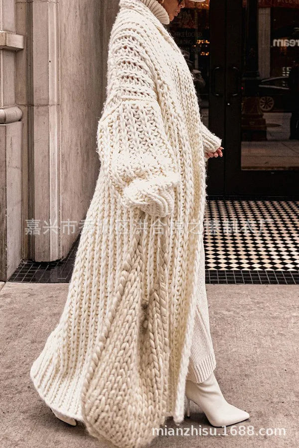 Casual Oversized Hollow Out Knit Cardigan for Women
