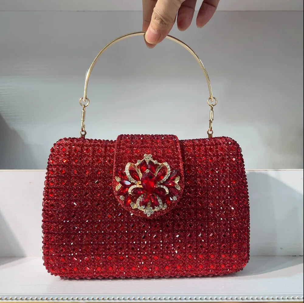 XIYUAN Lady Crystals Evening Bags Women 2024 Sparkling Diamond Evening Handbags Metal Clutch Purses And Handbag Wedding Purse