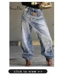 Loose Fit High Waisted Spliced Panel Jeans for Women