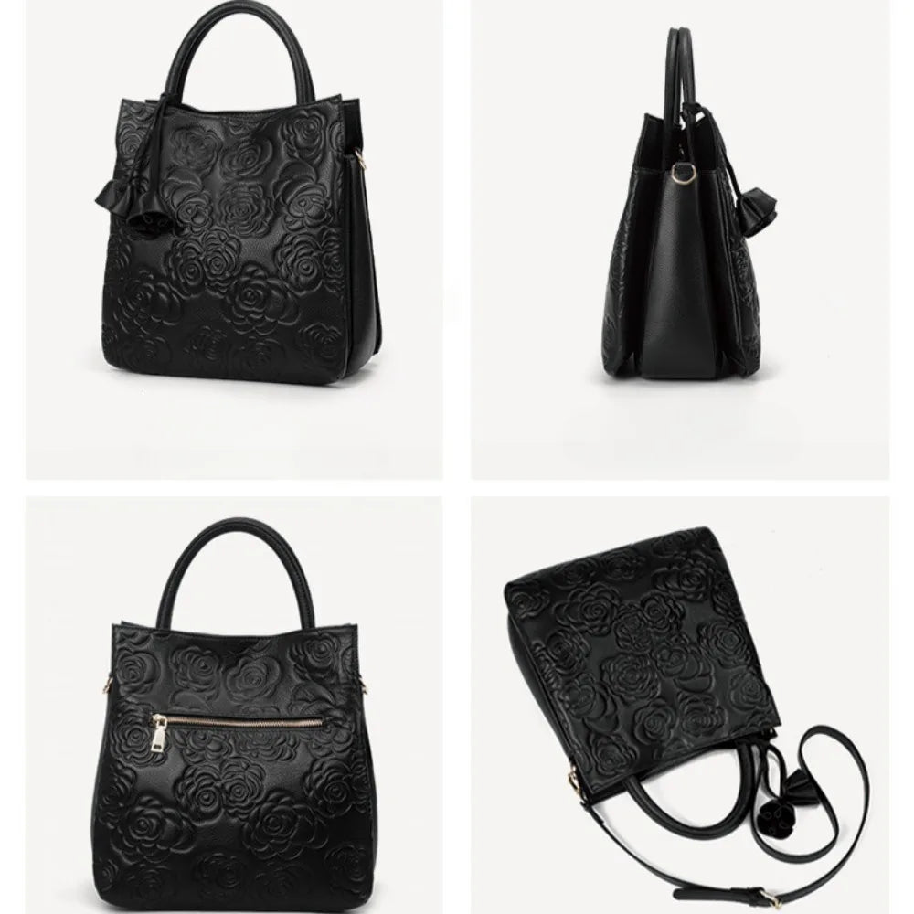 Elegant Camellia Tote Bag With Large Capacity for Women