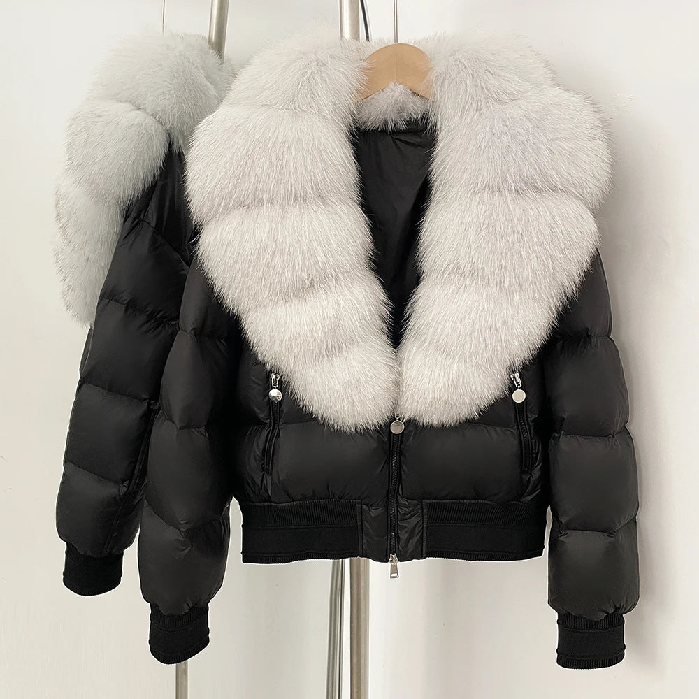 Detachable Fox Fur Collar Down Coat