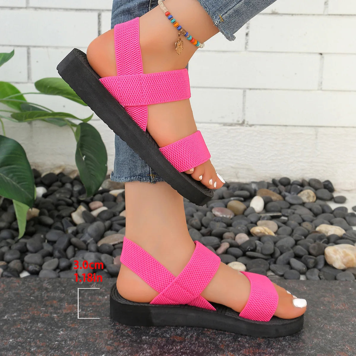 Thick Bottom Slingback Wedge Sandals