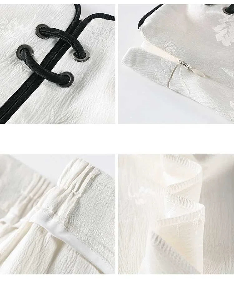 Jacquard High Waist Wide Leg Pants