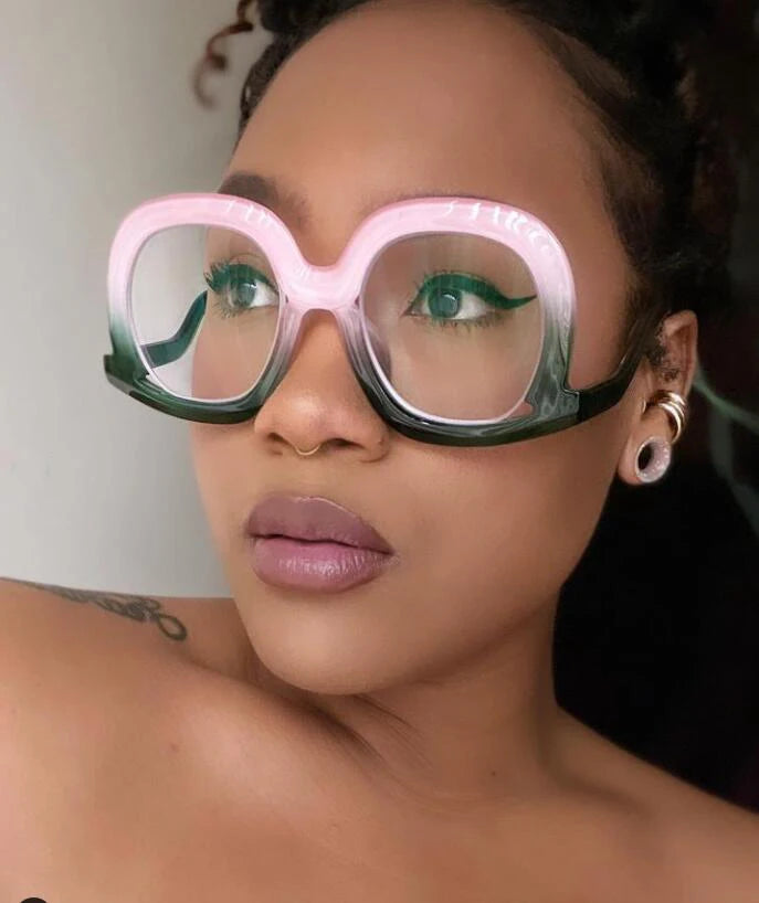 Oversized Colorful Blue Light Reading Glasses for Women