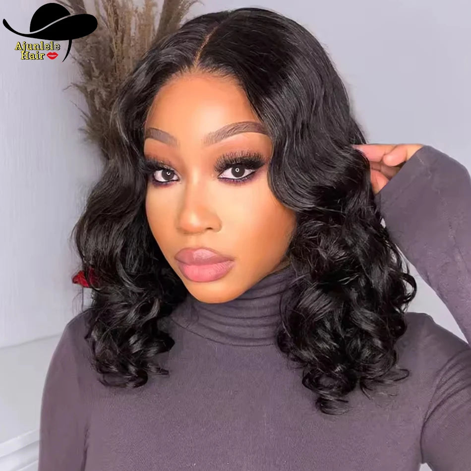 Short Natural Body Wave Lace Front Bob Wig for Women