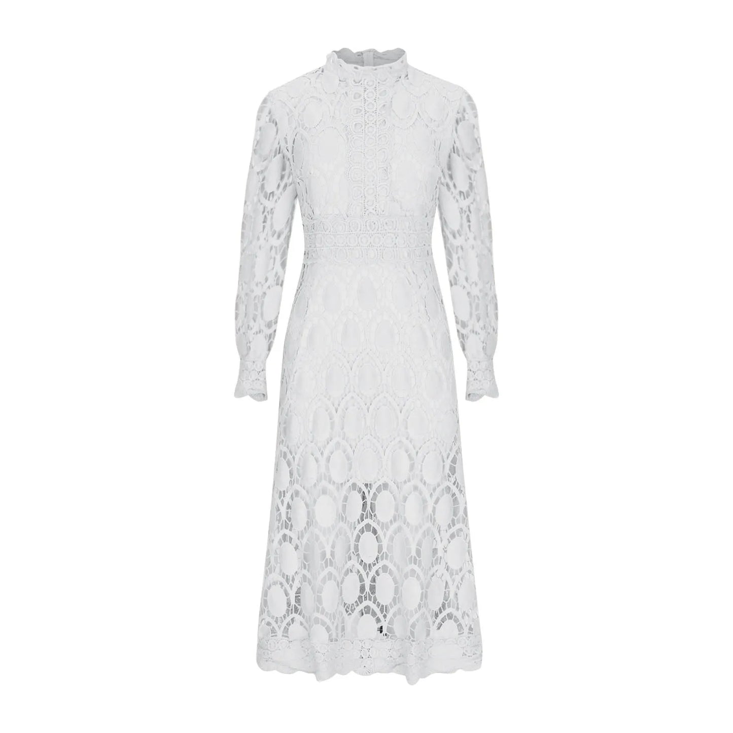 Elegant Lace with Hollow Detailing Maxi Dress for Women