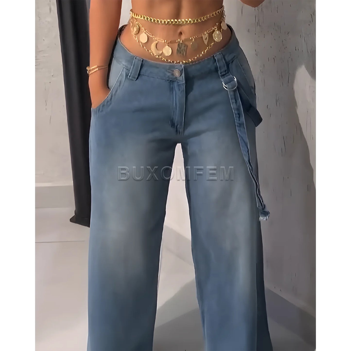 Women's Stylish Wide Leg Trousers Ladies Denim Pants Female Wide Leg Loose Jeans 2025 Fashion Baggy Pants Y2k Streetwear Outfit
