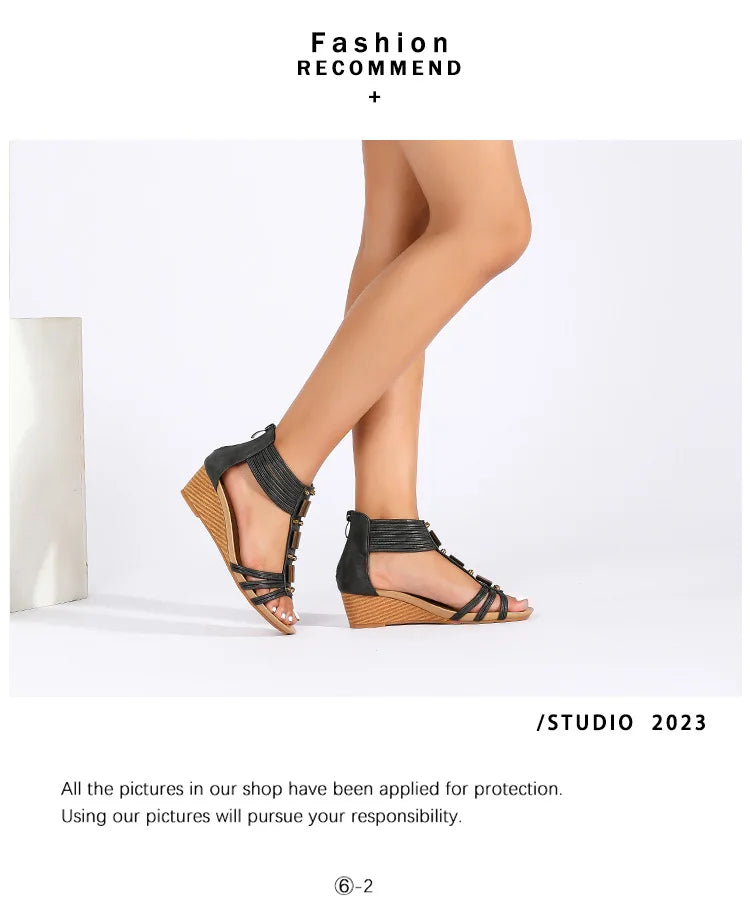 Comfortable Bohemian Beaded Strap Sandals For Women