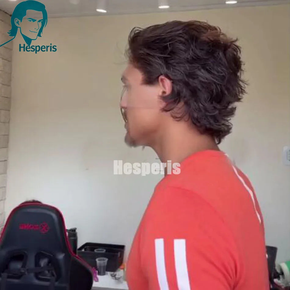 Short Curly Pre Plucked Lace Front Brazilian Wig For Men