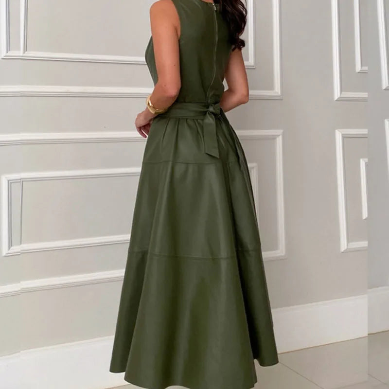 Pleated Open Back Party Dress