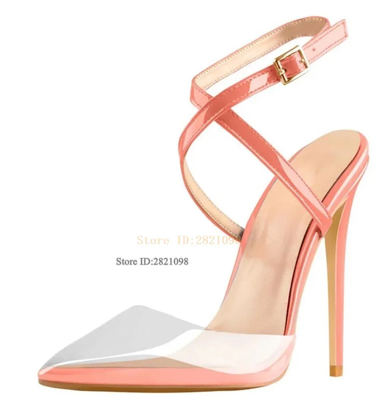 Slingback Cross Straps Pointed Toe Pumps for Women