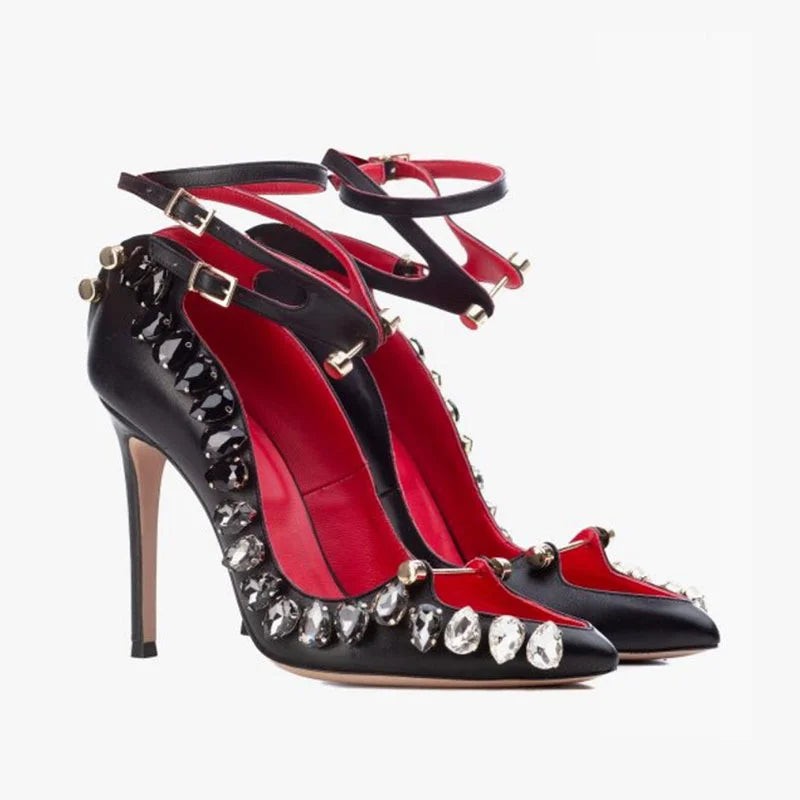 Crystal Embellished Metal Decoration Pumps for Women