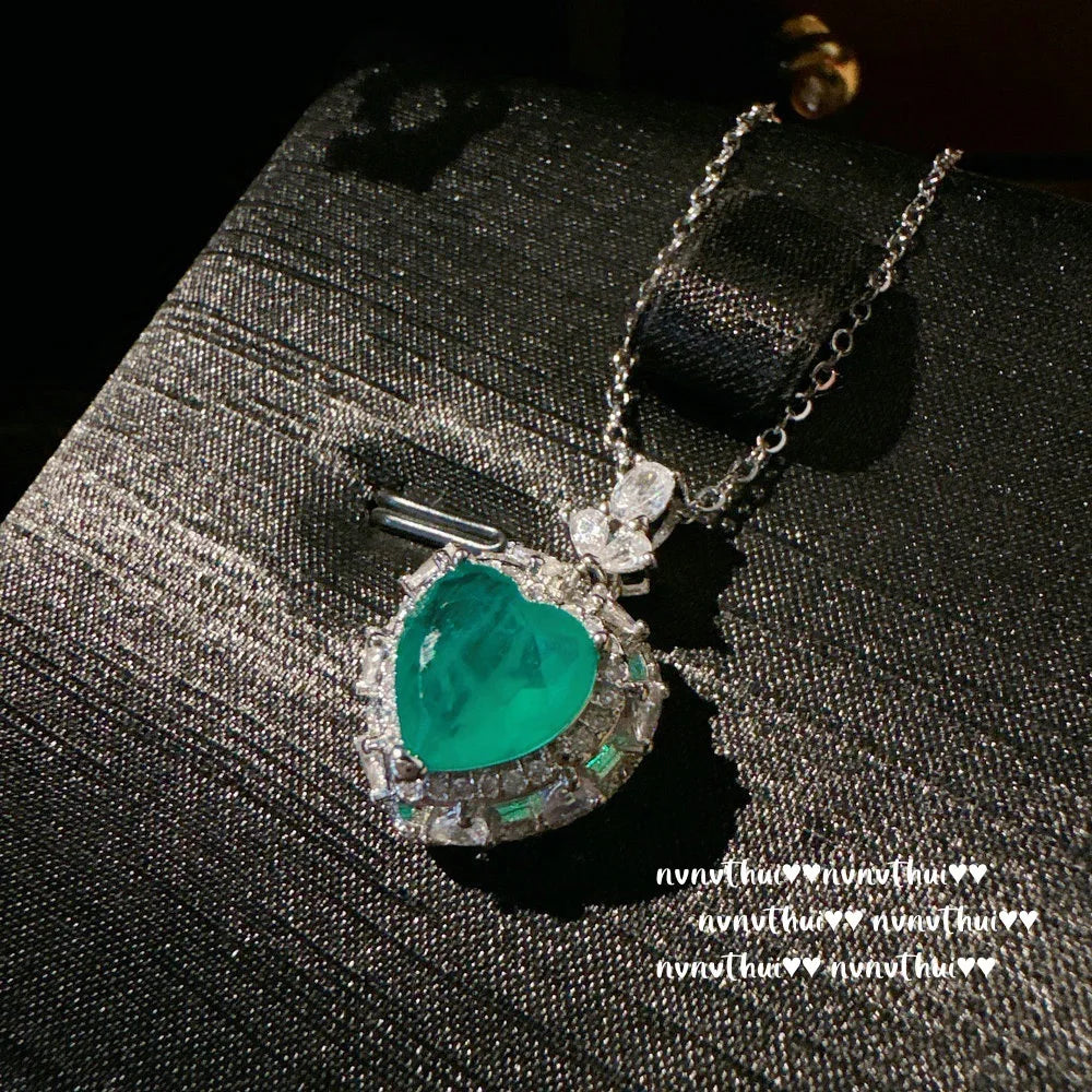 Heart Shaped Tourmaline Jewelry Set for Women