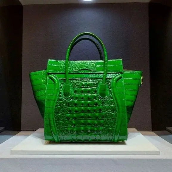 Crocodile Embossed Leather Crossbody Bag for Women