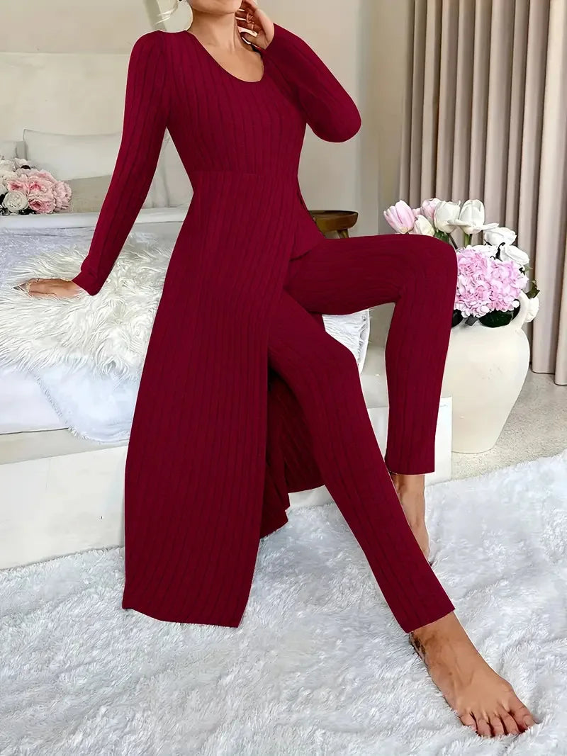 Autumn Casual Two Piece Top And Pants Set for Women