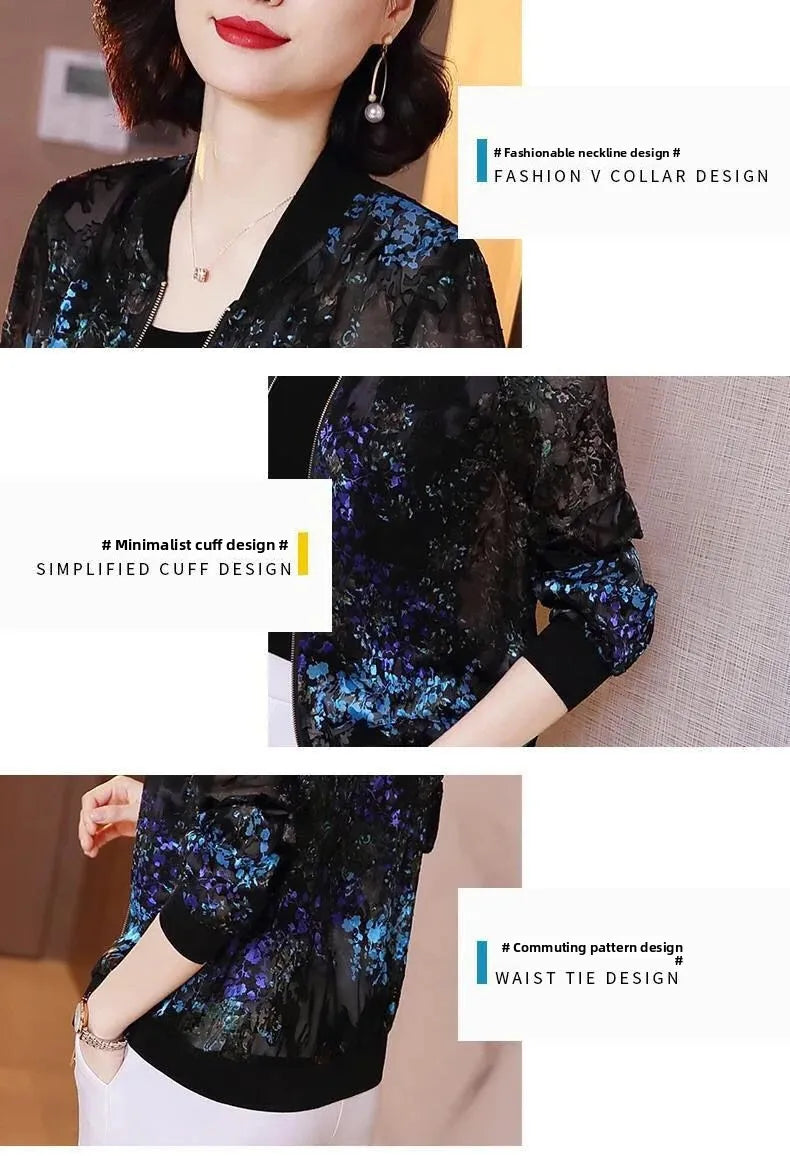 Spring Autumn Summer New Loose Long Sleeve Chiffon Women's Jacket Small Fragrance Style Sunscreen Clothing Middle East Fashion
