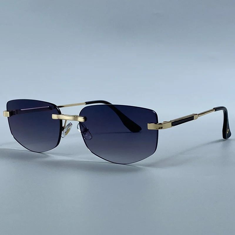 Rimless Geometric Fashion Sunglasses