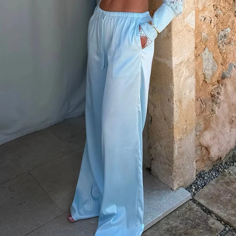 Long Sleeve Lace Two Piece Top And Pants Set for Women