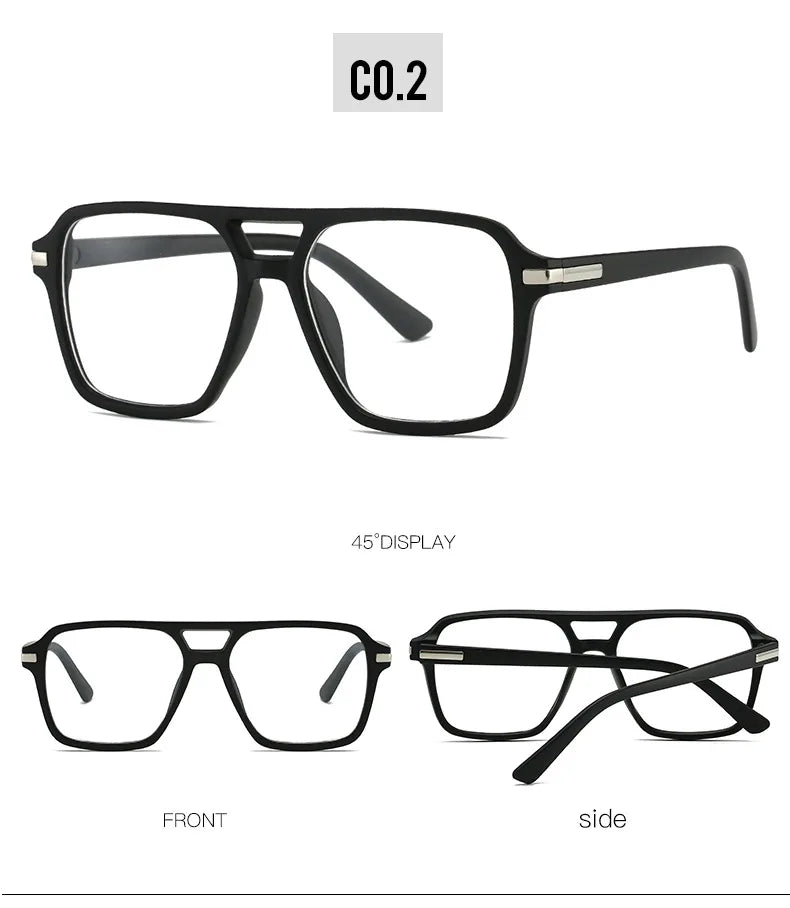 Retro Double Bridge Square Frame Reading Glasses for Women
