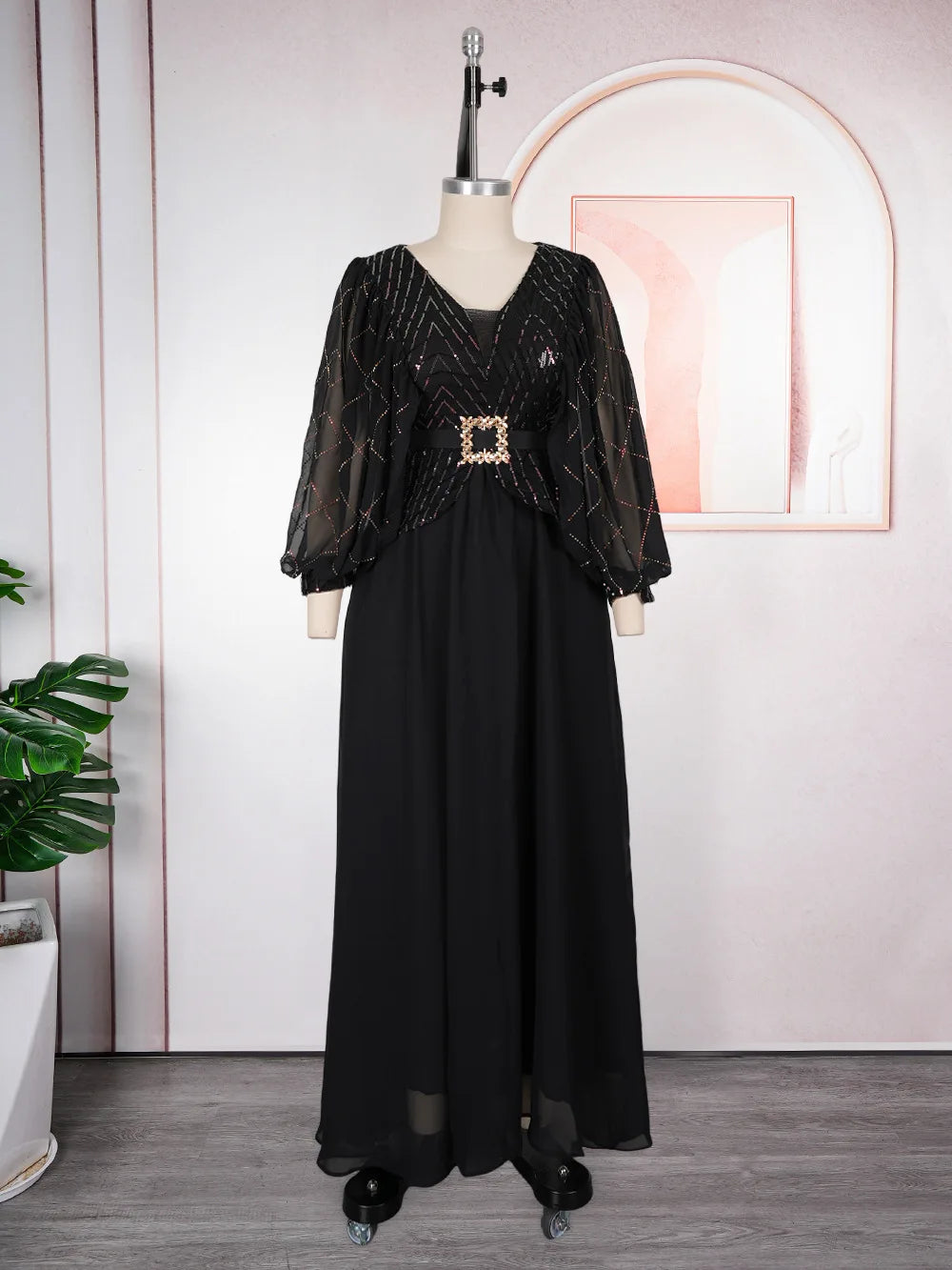 Elegant African Ankara Kaftan Evening Dress for Women