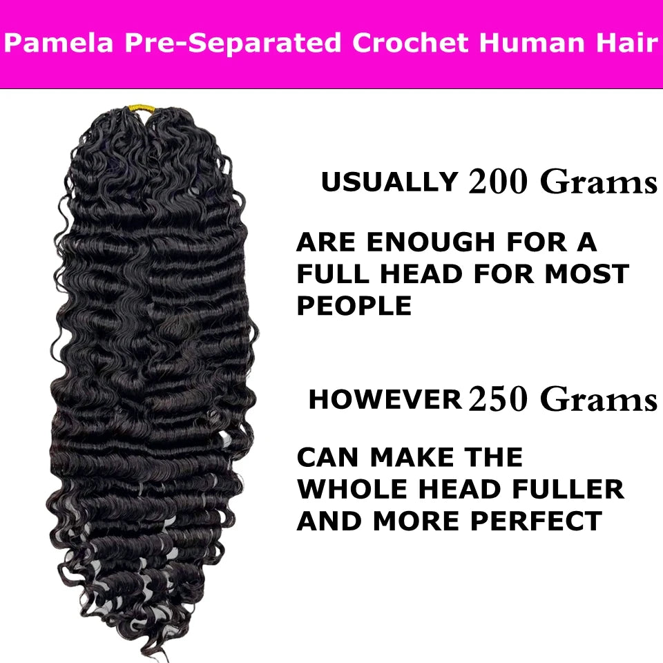 Deep Curly Human Hair Crochet Extensions for Women