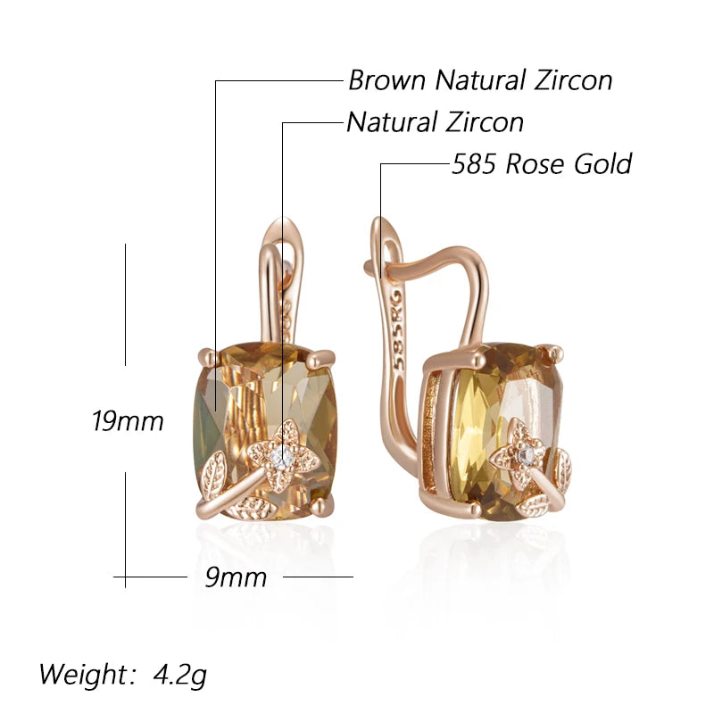 Rose Gold Tone Zircon Drop Earrings