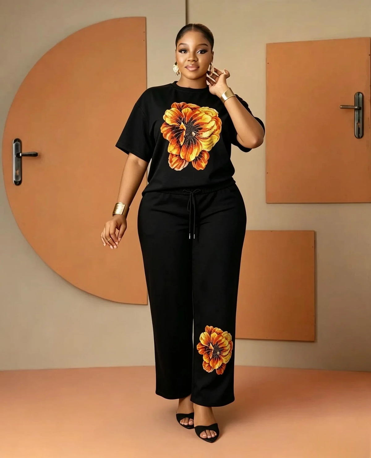 African Dashiki Two Piece Top and Pants Set for Women