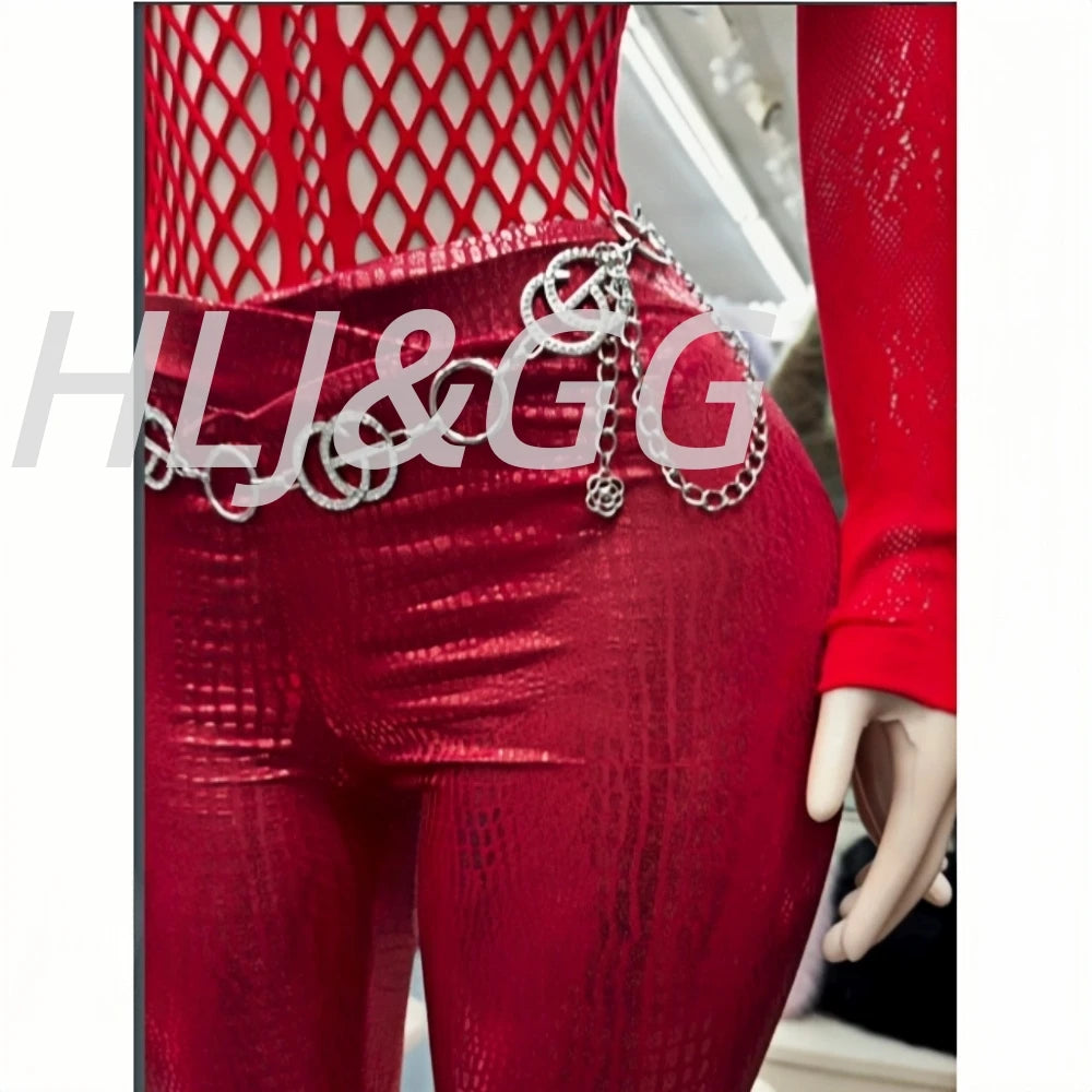 Sexy Rhinestone Mesh Two-Piece Bodysuit Set for Women