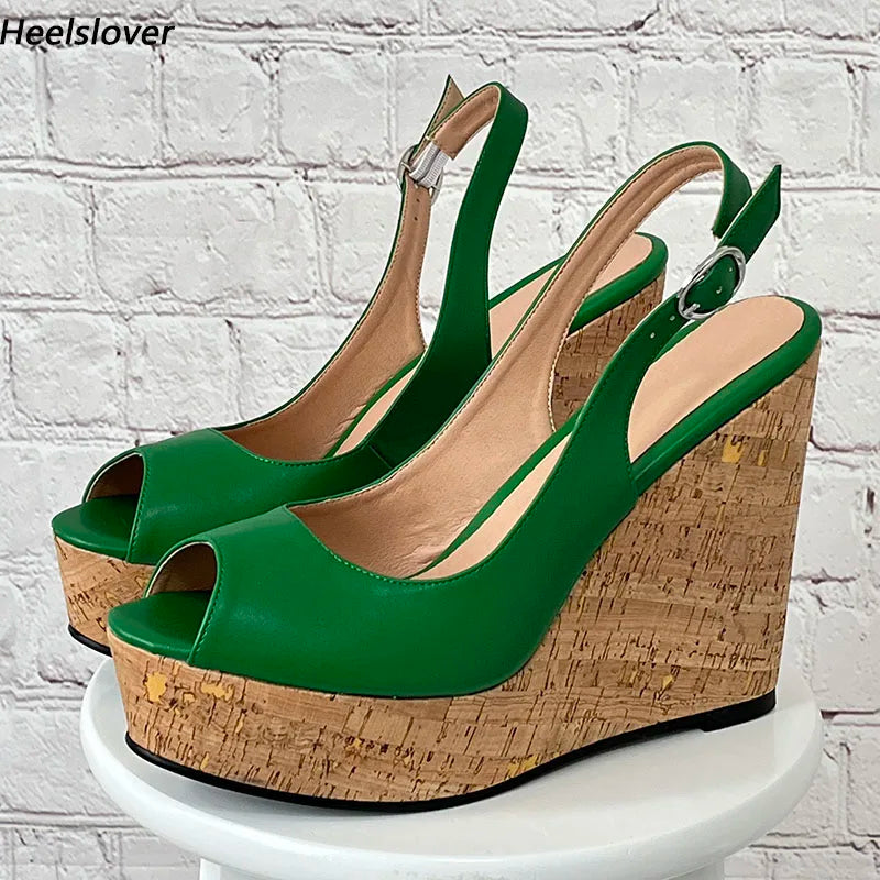 Elegant Open Toe Platform Wedge Gladiator Sandals For Women