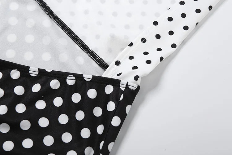 Halter Neck Backless Polka Dot Stretch Romper for Women