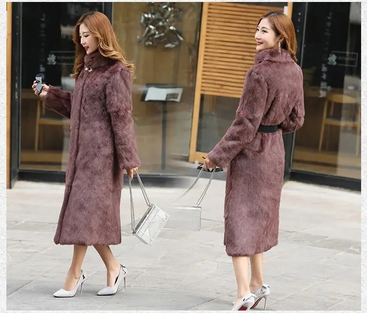 Classic Round Neck Button Front Long Sleeve Coat For Women