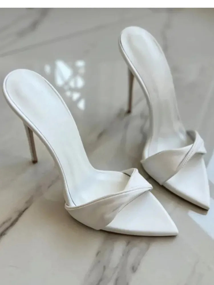 Pointed Toe Slim High Heel Wedding Sandals for Women