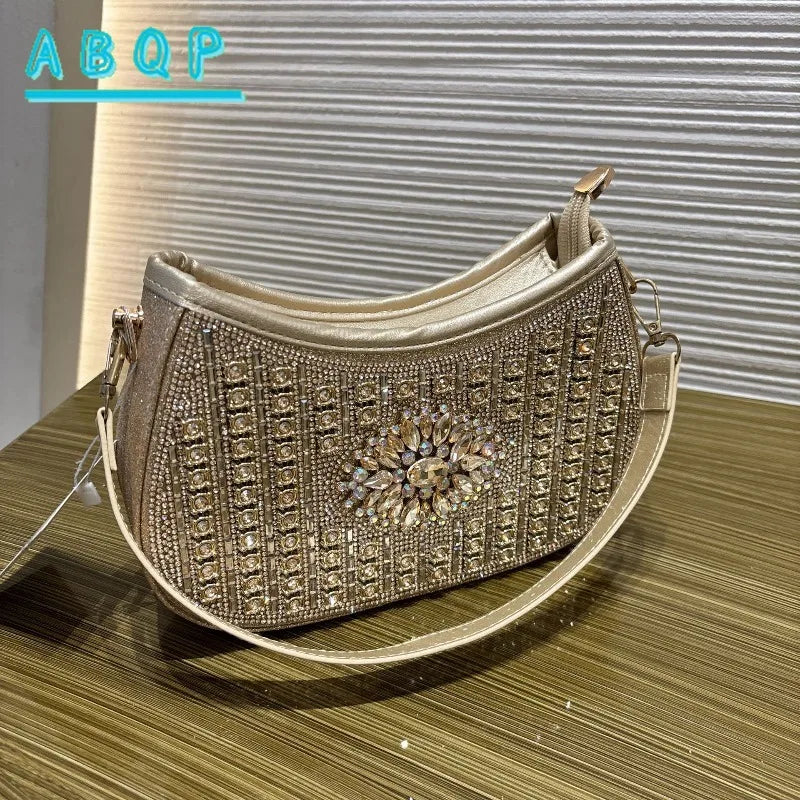 Dinner Women's Bag Luxury Brand Diamond-encrusted Glittering Dinner Party Women's Handbag Fashion Diamond-encrusted Shoulder Bag
