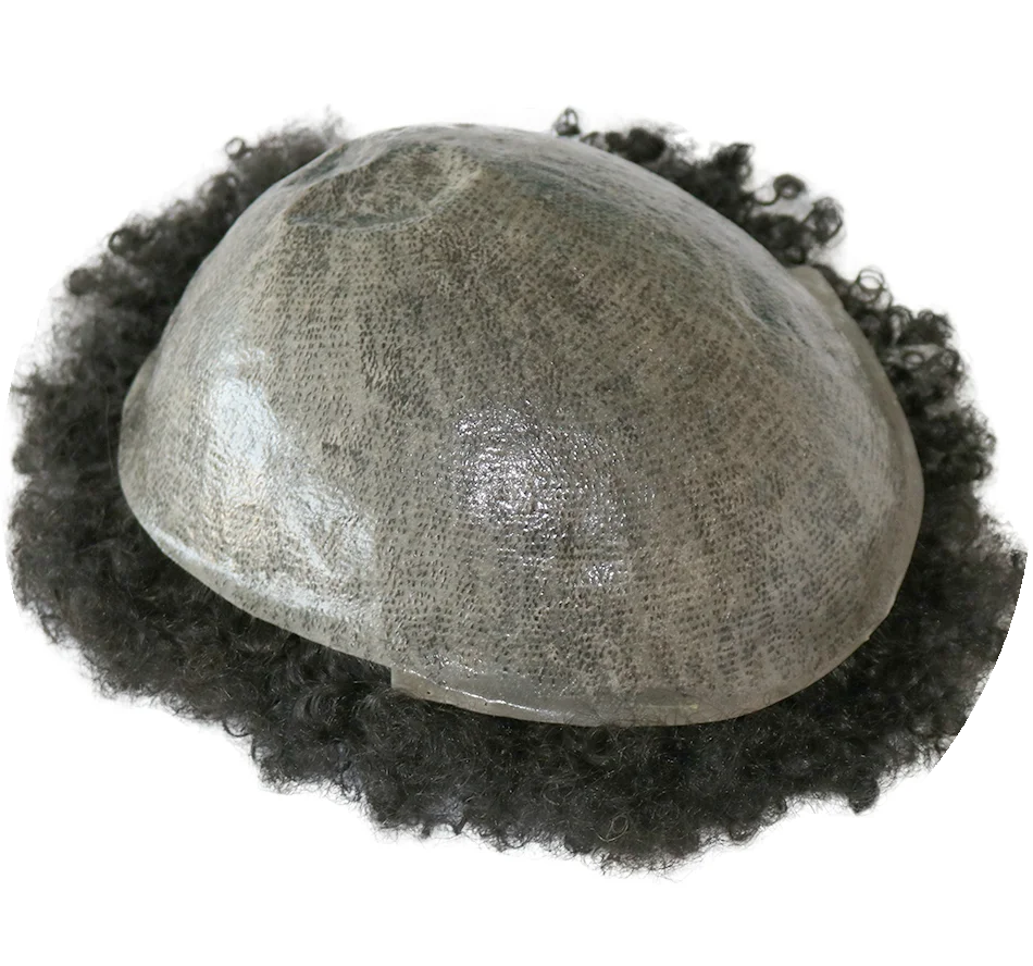 Afro Curly Human Hair Toupee Replacement for Women