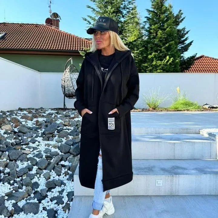Relaxed Knit Hooded Jacket