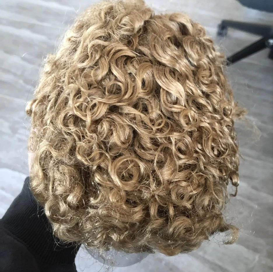 Curly Swiss Lace Front Hair Replacement Toupee for Women