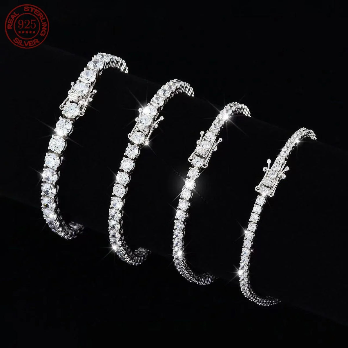 Elegant Round Cut Moissanite Tennis Bracelet For Women