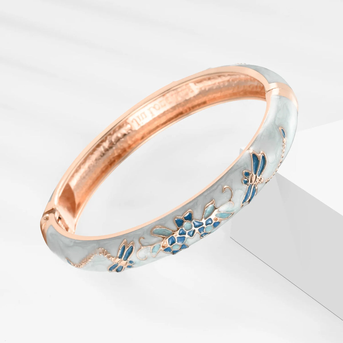 Floral Enamel Bangle Bracelet