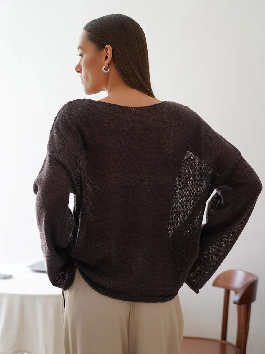 Sheer Hollow Knit Sweater